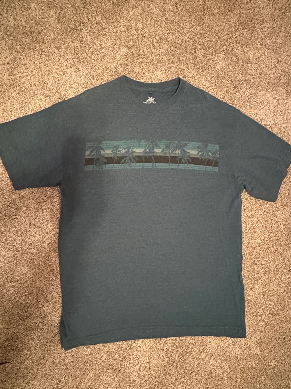 Newport Blue Men's Short Sleeve Palm Stripe Graphic Tee - Size XL